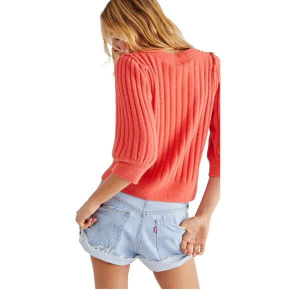 FREE PEOPLE NWT Sloane Cardigan Sweater in Coral Clay // XS - Picture 2 of 12